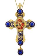 Virgin Mary Zirovitskaya Icon in Byzantine Styled Cross Ornament