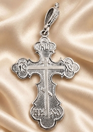Three Barred Orthodox Cross "NIKA", Sterling Silver 925