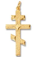 Three Barred Sterling Silver, 24kt Gold Plated Cross 
