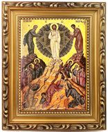 The Transfiguration, Wooden Frame Byzantine Icon with Stand