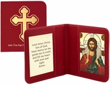 Travel Prayer Book with Christ The Good Shepherd Icon and Prayer