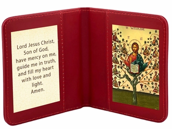 Travel Prayer Book with Christ The Vine Tree Icon and Prayer