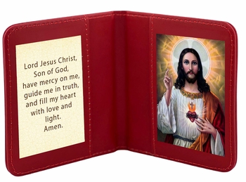 Travel Prayer Book with Sacred Heart of Jesus Icon and Prayer