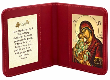 Travel Prayer Book with Virgin Mary Sweet Kissing Icon and Prayer