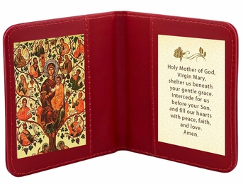 Travel Prayer Book with Virgin Mary Jesse Tree Icon and Prayer