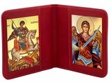 Saint George & Archangel Michael, Traveling Icon Diptych
