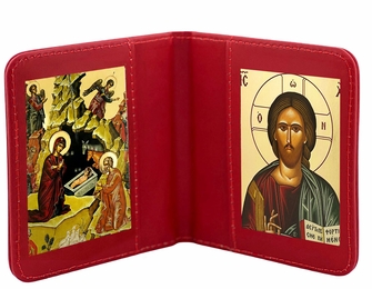 The Nativity & Christ The Teacher, Traveling Icon Diptych
