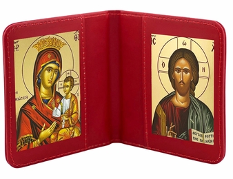 Virgin Mary & Christ The Teacher, Traveling Icon Diptych