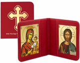Virgin Mary & Christ The Teacher, Traveling Icon Diptych