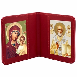 Virgin of Kazan & St. Nicholas, Traveling Icon Diptych