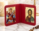 Archangel Michael & Christ The Teacher, Traveling Icon Diptych