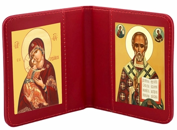 Virgin of Vladimir &  Saint Nicholas, Traveling Icon Diptych
