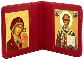 Virgin of Kazan &  Saint Nicholas, Traveling Icon Diptych