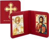 Saint Nicholas & Christ The Teacher, Traveling Icon Diptych