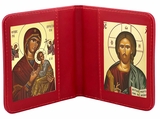 Virgin Mary Perpetual Help & Christ The Teacher, Traveling Icon Diptych