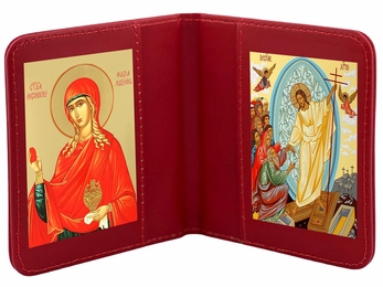 St Mary Magdalene & Resurrection of Christ, Traveling Icon Diptych