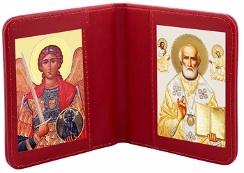 Archangel Michael & Saint Nicholas,  Traveling Icon Diptych