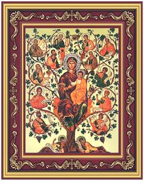 Tree of Jesse, Greek Byzantine Framed Icon