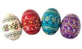 Ukrainian Pysanky Mini Wooden Egg, Set of 4 pcs, Hand Painted