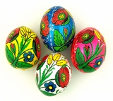 Ukrainian Pysanky Wooden Mini Eggs, Set of 4,  Hand Painted