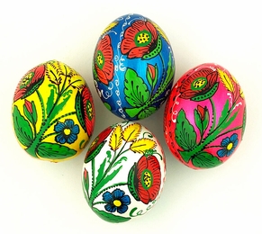 Ukrainian Pysanky Wooden Mini Eggs, Set of 4,  Hand Painted