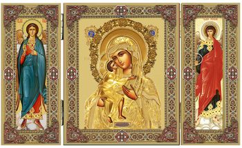 Virgin Mary Feodorovskaya, Icon Triptych with Archangels