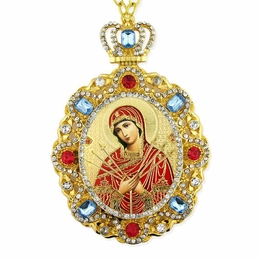 Virgin Mary of Sorrows, Icon Ornament with Chain