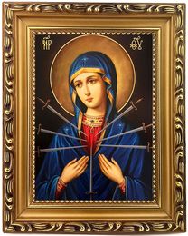 Virgin Mary "The Softener of Evil Hearts", Framed Icon with Stand