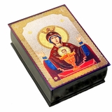 Virgin Mary "The Inexhaustible Cup", Wooden Icon Box