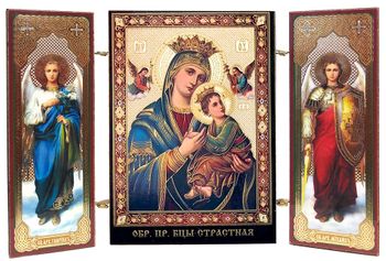 Virgin of Passion / Archangels Michael and Gabriel, Mini Triptych