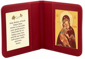 Travel Prayer Book with Virgin of Vladimir Icon and Prayer