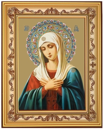Virgin Mary Extreme Humility, Gold Foil Icon in Frame 