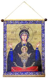 Virgin Mary "The Inexhaustible Cup", Hanging Tapestry Icon Banner