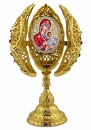 Virgin Mary Perpetual Help, Filigree Style Icon Egg, 6" Tall