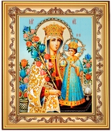 Virgin Mary the Unfading Blossom, Orthodox Icon in Frame