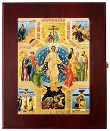 The Resurrection, Decent Into Hell Wall Hanging Framed Icon Box