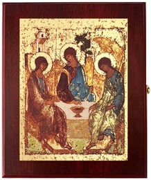 The Holy Trinity, Wall Hanging Framed Silkscreen Icon Box