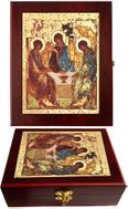 The Holy Trinity, Wall Hanging Framed Silkscreen Icon Box