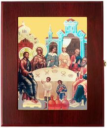 Wedding at Cana, Wall Hanging Sacred Framed Icon Box