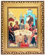 Wedding at Cana, Wooden Frame Orthodox Icon with Stand
