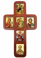 Byzantine Gold Foiled Icon Wall Cross, Wall Hanging