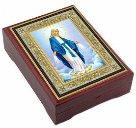 Our Lady of Grace, Wooden Icon Keepsake Box