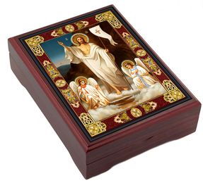 Resurrection of Christ With Angels, Wooden Icon Keepsake Box