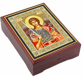 Archangel Michael, Wooden Icon Keepsake Box