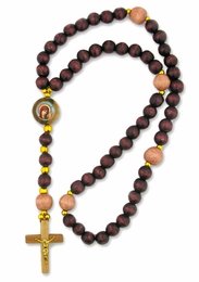 Wooden Prayer Rosary Beads  Rope with Icon, 50 Knots