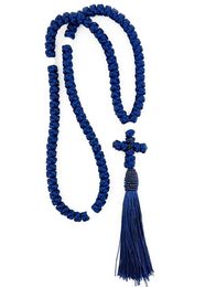 Prayer Rope, 100 Knots, Dark Blue, 16"