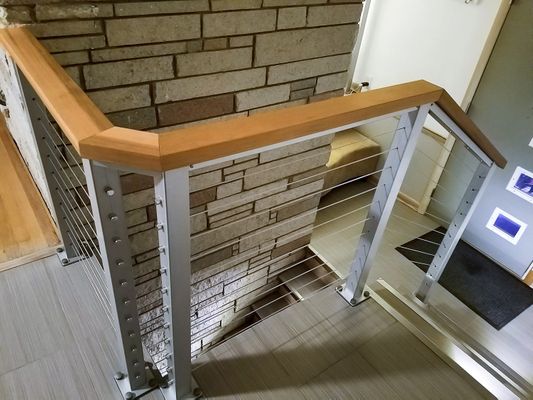 Cedar & Natural Aluminum Cable Railing - Greenfield, WI