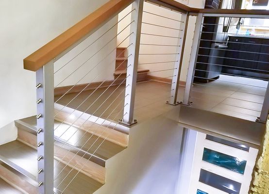 Cedar & Natural Aluminum Cable Railing - Greenfield, WI