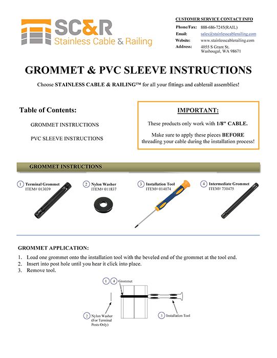 Installation Instructions for Post Hole Grommets