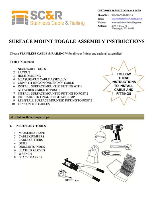 Surface Mount Toggle Assembly installation guide by SC&R
